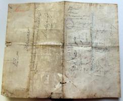 1883 A Trieszti Bábaképző Intézet díszes végbizonyítványa, fémdobozos függő viaszpecséttel. (repedt)...