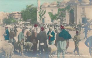 Sheep market by a mosque, folklore