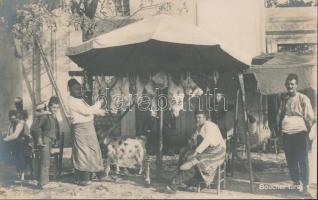 Turkish market, butchers, folklore