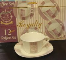 6 személyes modern porcelán kávéskészlet eredeti dobozában / &lt;br/&gt;Chinaware coffee-set