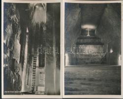 Aknaszlatina - 2 db régi, fekete-fehér lap, Ferenc-bánya