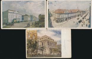 Budapest - 6 db városképes lap, a Műemlékek Országos Bizottságának sorozata