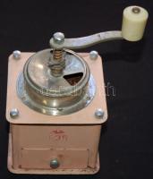 Régi festett fém kávédaráló szép állapotban / Vintage metal coffee grinder in good shape 20x11x11cm
