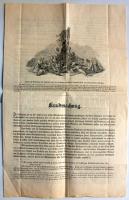 1850 Radetzky tábornok által Veronában kiadott hirdetmény. A szöveg a közelmúltban lezajlott forradalom okozta nyomor enyhítésére hív fel e gy segélyszervezet útján a délszlávok és románok által lakott területeken / 1850 Order of general Radetzky issued in Verona. The document calls for aid for the Romanians and Southern-Slavs suffering from poverty as a result of the revolution 4p
