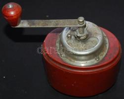 Régi festett fém kávédaráló kiváló állapotban, a tartó része hiányzik / Vintage metal coffee grinder in good shape (holder unit missing) 20x11x11cm