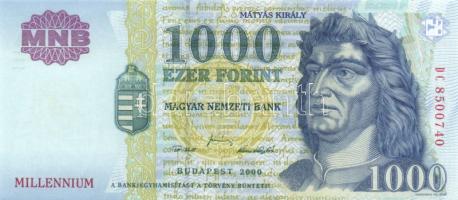 2000. 1000Ft "DC" (2x) "Millennium" egymás utáni sorszámmal T:I