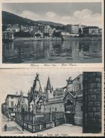 2 db régi városképes lap, Abbazia és Verona