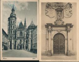 Kassa - 2 db régi képeslap (Dóm, Papnöveldei templom)