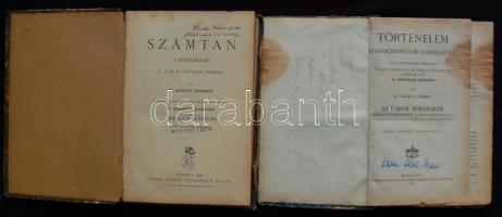 Századfordulós iskolai tankönyvek: Kereskedelmi számtan, politikai számtan, történelem, számtan