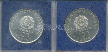 1980. 100Ft "Szovjet-magyar közös űrrepülés" (2x) T:PP,BU Eredeti MNB plasztiktokban mindk...