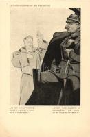 Luther - Liebknecht au Reichstag / It is war of rapine! Here I stand, I can not otherwise; Wilhelm II caricature, political satire, propaganda s: Raemaekers