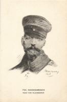Flamand katonatiszt, Jos. Vandenbroeck, szignózott, Flemish military officer, Jos. Vandenbroeck, artist signed