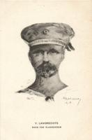 V. Lambrechts, Flandriai haditengerész, szignózott, V. Lambrechts, Flemish Navy, artist signed