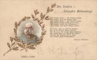 Franz Joseph 70th birthday Emb. litho