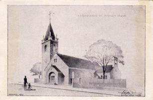 Rákoscsaba ev. templom terve "Kölcsey centenárium" alkalmi bélyegzéssel T3