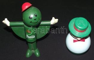 2db műanyag reklámfigura a Magyar Postától és a Providenttől 14cm, 11cm