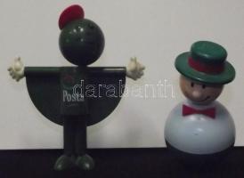 2db műanyag reklámfigura a Magyar Postától és a Providenttől 14cm, 11cm