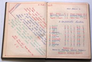 1968 Kézzel írt házi napló a Vasas NB-meccseiről, és a mexikói olimpia magyar résztvevőiről