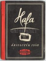 1940 Hafa fényképészeti képes árjegyzék 188p.