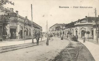 Szerencs Felső Rákóczi utca a Moskovitz üzlettel, gyószertárral (b)