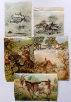 cca 1900 6db régi színes nyomat klf témával