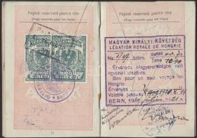 1929 Román útlevél bejegyzésekkel / Romanian passport