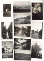 cca 1940 26db Horthy-korabeli fotó városképekkel,  tájképekkel, épület- és családi fotókkal