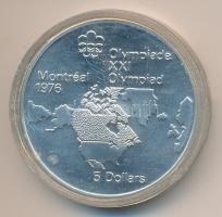 Kanada 1973. 5$ Ag "Montreali olimpia - Észak-Amerika térképe" T:1 Canada 1973. 5 Dollars Ag "Olympics Montreal-North American Map" C:Unc