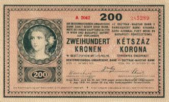 1918. 200K "hullámos" sorozatszám első két száma erősen lecsúszva! T:I