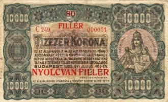 1923. 80f fny 10.000K-ra T:III
