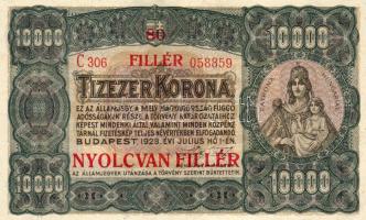 1923. 80f fny 10.000K-ra T:I