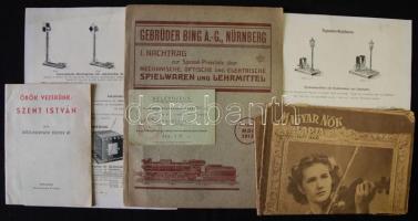 Vegyes háború előtti nyomtatvány tétel: újságok, reklám és művészeti kiadványok, kották, összesen kb...