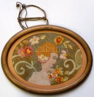 cca 1910 Szecessziós gobelin 20x12 cm