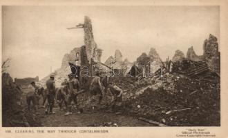 Contalmaison, clearing the way through Contalmaison after bombardment
