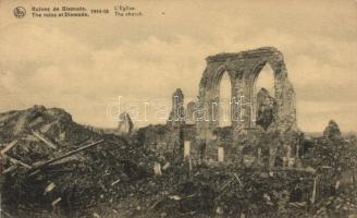 Diksmuide, Dixmude; WWI Ruins of the church after bombing (EK)