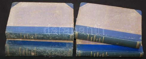 Cervantes: Az elmés nemes don Quijote de la Mancha I-IV. kötet, Kisfaludy-Társaság, Atheneum nyomda, Bp. 1873, kiadói félvászon kötésben, kissé kopott borítókkal