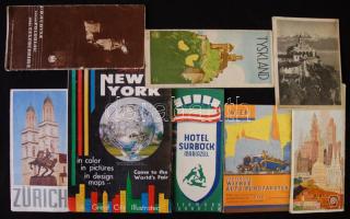 20 db háború előtti magyar és külföldi utazási prospektus, néhány térképpel / 20 pre-war tourist guides