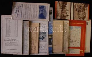 20 db háború előtti magyar és külföldi utazási prospektus, néhány térképpel / 20 pre-war tourist gui...