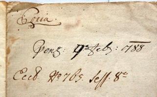 1788 Jablonczy Gábor Kassai jegyző által írt és szignált latin nyelvű irat az egyesült Abaujvári és ...