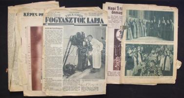 Vegyes háború előtti újság tétel, kb 100 db papírdobozban, vegyes minőségben
