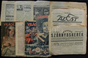 Vegyes háború előtti újság tétel, kb 100 db papírdobozban, vegyes minőségben