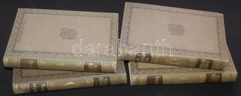 Remekírók Képes Könyvtára 24 kötete. Bp, 1905 körül. Franklin. ritka Leszik féle, festett, aranyozot...