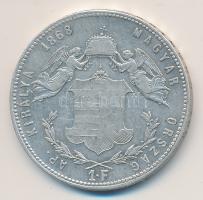 1868GYF 1Ft Ag "Angyalos Címer" T:2-