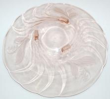 cca 1930 Szecessziós üvegtál szép állapotban (a lábain kis lepattogzások) /
Art nouveau glass plate ...