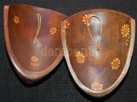 Kézzel festett, faragott famaszkok "SJM" jelzéssel /
Hand painted wooden masks with maker&...