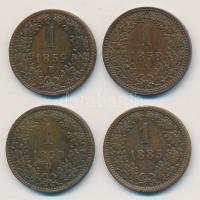 Ausztria/magyar verdejel is 1858A. 1Kr + 1858B. 1Kr + 1859B 1Kr + 1885 T:2