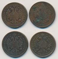Ausztria/magyar verdejel is 1858A. 1Kr + 1858B. 1Kr + 1859B 1Kr + 1885 T:2
