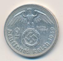Német 3. Birodalom 1939A 2M Ag "Hindenburg" T:2- German Third Reich 1939A 2 Marks Ag "Hindenburg" C:VF