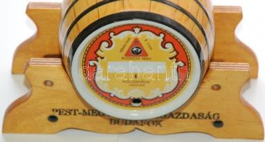 Jelzett Hollóházi "Magyar Állami Pincegazdaság" jubileumi porcelán hordó "Pest megyei...