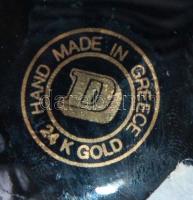 24K arannyal festett görög porcelán szalvéta- és sótartó /
Greek chinaware salt- and napkinholder